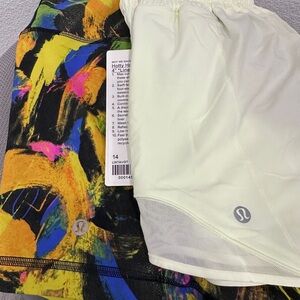 Two pair-Lululemon Multicolor and yellow shorts